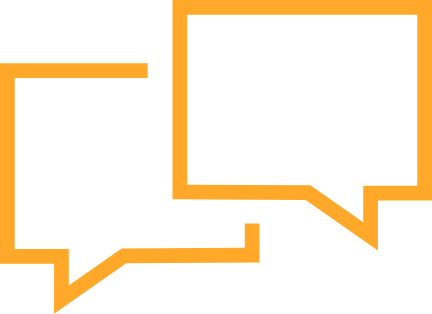 Suedwind Steuerberatungsgesellschaft Icon orange Kommunikation zwei Sprechblasen